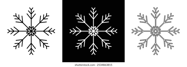 Snowflakes Set - Practical and Stylish Fakes for Graphics, Designers and Home Use, Vector Illustration in eps 10.