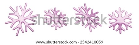 Snowflakes set. Realistic snowflake collection isolated on white background. Christmas decoration. Vector illustration.