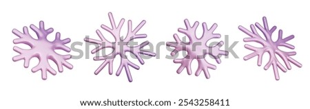 Snowflakes set. Realistic snowflake collection isolated on white background. Christmas decoration. Vector illustration.