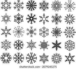Snowflakes, Set of snowflakes, Snowflake bundle, Christmas ornaments, Holidays decorations