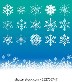 Snowflakes set vector for Christmas