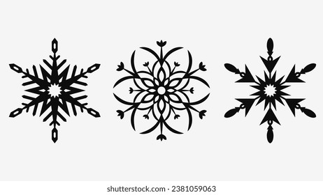 Schneeflocken-Set. Vektordesign für Neujahr oder Weihnachten