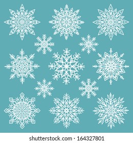 snowflakes set - vector illustration