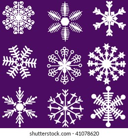 Se preparan copos de nieve. Ilustración del vector