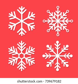 Snowflakes set vector illustration for element Christmas and New Year card.