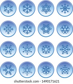 Snowflakes set for winter drawings.