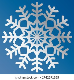 snowflakes with shadow on white background. New year and Christmas design elements