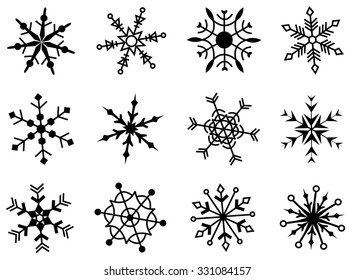 Snowflakes Shapes Design Elements Vector Snowflakes Stock Vector ...