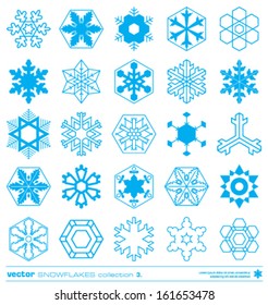 Snowflakes silhouette design vector set. Concept christmas snowflakes icon collection.