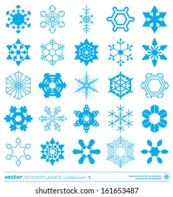 Snowflakes silhouette design vector set. Concept christmas snowflakes icon collection.