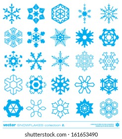 Snowflakes silhouette design vector set. Concept christmas snowflakes icon collection.