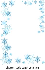 Snowflakes simple border illustration