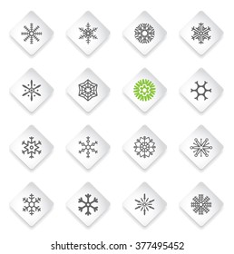 Snowflakes  simply symbols for web and user interface