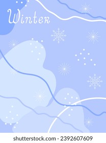 Snowflakes, snow, abstract elements festive Christmas template vector illustration, winter holiday celebration background for greeting card, poster, banner, Merry Christmas, Happy New Year concept
