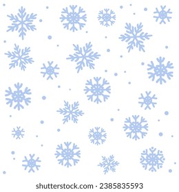 Snowflakes Snow Silhouette Seamless Pattern Collection Vector Art