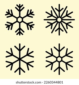 Snowflakes Snow Silhouette Vector Design set
