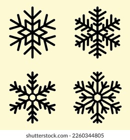 Schneeflocken Snow Silhouette Vektordesign-Set