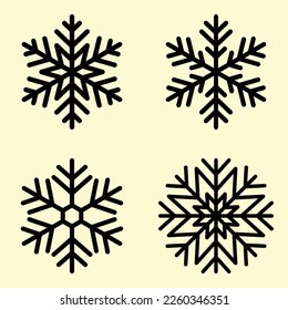 Snowflakes Snow Silhouette Vector Set de diseño