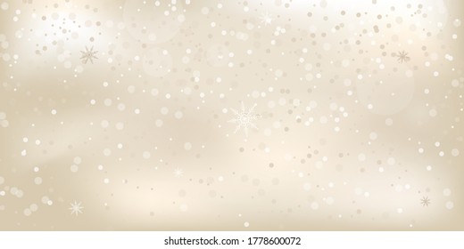 Snowflakes. Snow, snowfall. Falling scattered white snowflakes on a gradient background. Vector