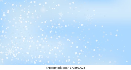 Snowflakes. Snow, snowfall. Falling scattered white snowflakes on a gradient background. Vector
