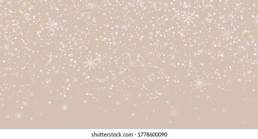 Snowflakes. Snow, snowfall. Falling scattered white snowflakes on a gradient background. Vector