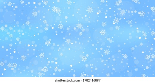 
Copos de nieve. Nieve, nevada. Caer copos de nieve blancos dispersos sobre un fondo degradado. Vector	