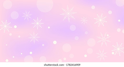 
Snowflakes. Snow, snowfall. Falling scattered white snowflakes on a gradient background. Vector	
