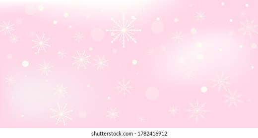 
Snowflakes. Snow, snowfall. Falling scattered white snowflakes on a gradient background. Vector	