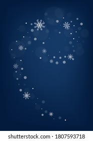 Snowflakes. Snow, snowfall. Falling scattered white snowflakes on a gradient background. Vector	