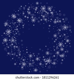 Snowflakes. Snow, snowfall. Falling scattered white snowflakes on a gradient background. Vector	