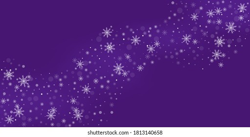Copos de nieve. Nieve, nevada. Caer copos de nieve blancos dispersos sobre un fondo degradado. Vector	