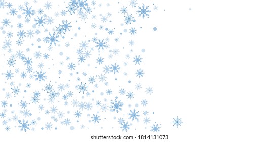 Copos de nieve. Nieve, nevada. Caer copos de nieve blancos dispersos sobre un fondo degradado. Vector	