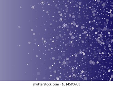 Snowflakes. Snow, snowfall. Falling scattered white snowflakes on a gradient background. Vector	