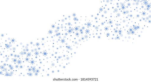 Snowflakes. Snow, snowfall. Falling scattered white snowflakes on a gradient background. Vector	