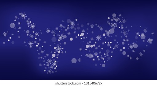 Copos de nieve. Nieve, nevada. Caer copos de nieve blancos dispersos sobre un fondo degradado. Vector	