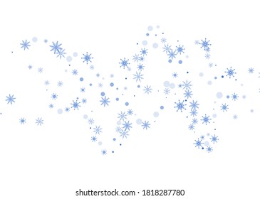 Snowflakes. Snow, snowfall. Falling scattered white snowflakes on a gradient background. Vector	