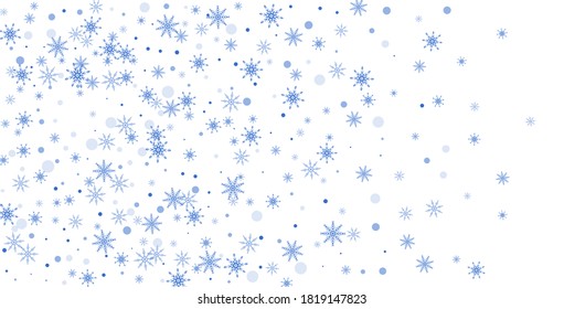 Copos de nieve. Nieve, nevada. Caer copos de nieve blancos dispersos sobre un fondo degradado. Vector	