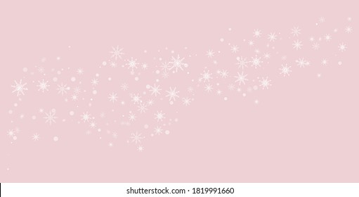 Snowflakes. Snow, snowfall. Falling scattered white snowflakes on a gradient background. Vector	