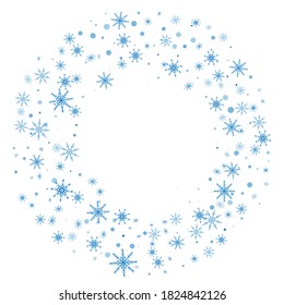 Copos de nieve. Nieve, nevada. Caer copos de nieve blancos dispersos sobre un fondo degradado. Vector	