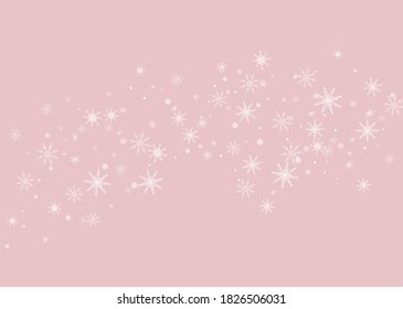 Snowflakes. Snow, snowfall. Falling scattered white snowflakes on a gradient background. Vector	