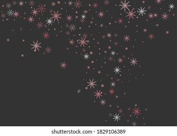 Copos de nieve. Nieve, nevada. Caer copos de nieve blancos dispersos sobre un fondo degradado. Vector	