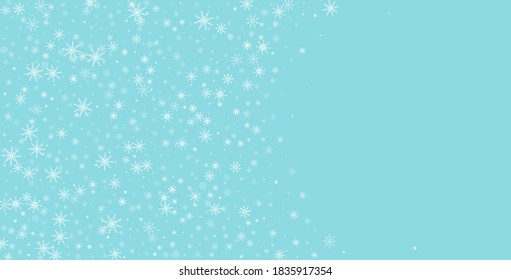 Snowflakes. Snow, snowfall. Falling scattered snowflakes. Vector