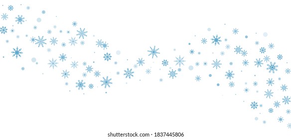 Schneeflocken. Schnee, Schneefall. Fallende verstreute Schneeflocken. Vektorgrafik
