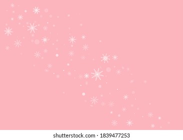 Schneeflocken. Schnee, Schneefall. Fallende verstreute Schneeflocken. Vektorgrafik