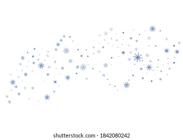 Schneeflocken. Schnee, Schneefall. Fallende verstreute Schneeflocken. Vektorgrafik