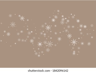 Copos de nieve. Nieve, nevada. Cayendo copos de nieve dispersos. Vector