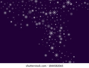 Snowflakes. Snow, snowfall. Falling scattered snowflakes. Vector