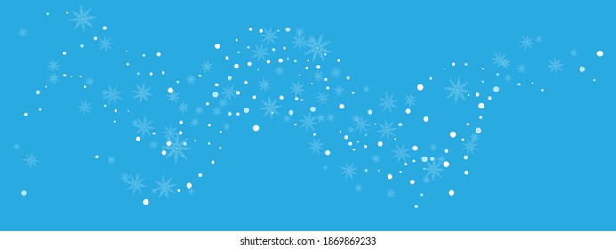Snowflakes. Snow, snowfall. Falling scattered white snowflakes on a colored background. Vector