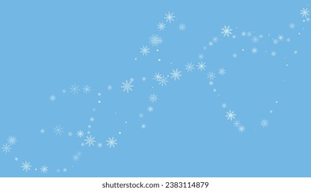 Copos de nieve. Nieve, nevada. Caer copos de nieve blancos dispersos sobre un fondo azul. Vector