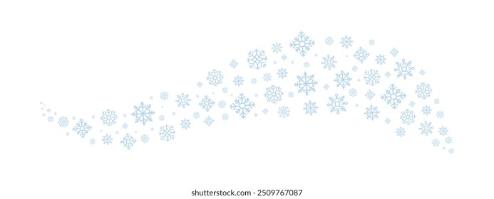 Snowflakes, Snow , Snowstorm. Snow, design elements. Snowstorm illustration. Falling and flowing snowflakes. Winter Background.
